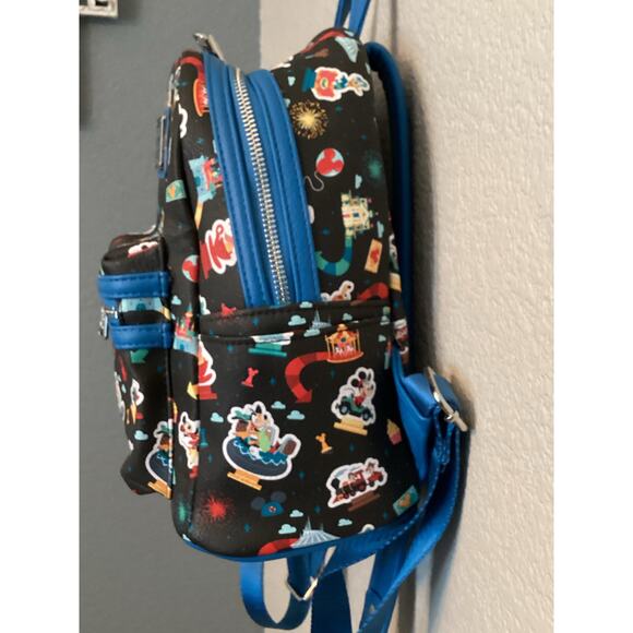 NWT Disney Parks Mickey n Friends Play Park Attractions Loungefly Backpack - Picture 2 of 5